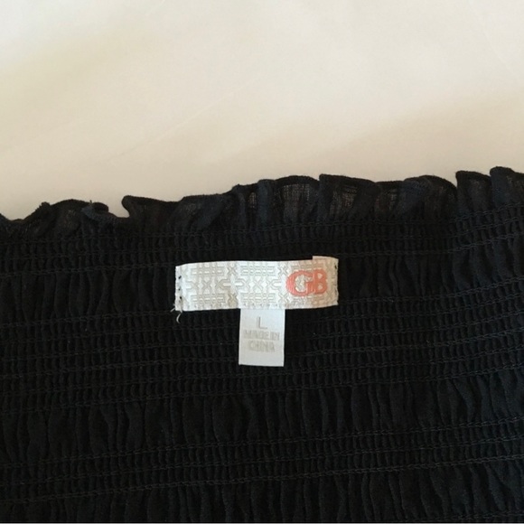 Black  Multicolor Striped Smocked Top - Picture 6 of 6